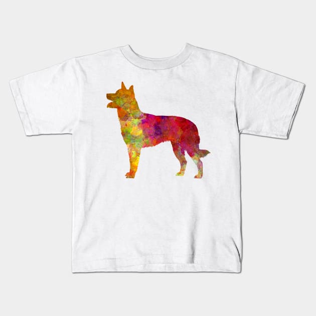 Australian Kelpie in watercolor Kids T-Shirt by PaulrommerArt
